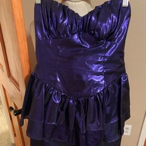 Fun shiny retro 80’s or 90’s purple peplum dress